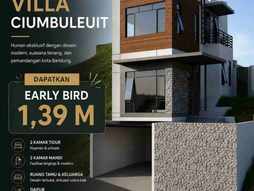 Jual Rumah Villa Baru Mewah Di Ciumbuleuit Kota Bandung (Indent) dekat dago
