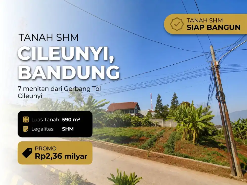 Pilihan Tepat untuk Investasi, Tanah Kavling SHM 590 m² di Cileunyi Bandung