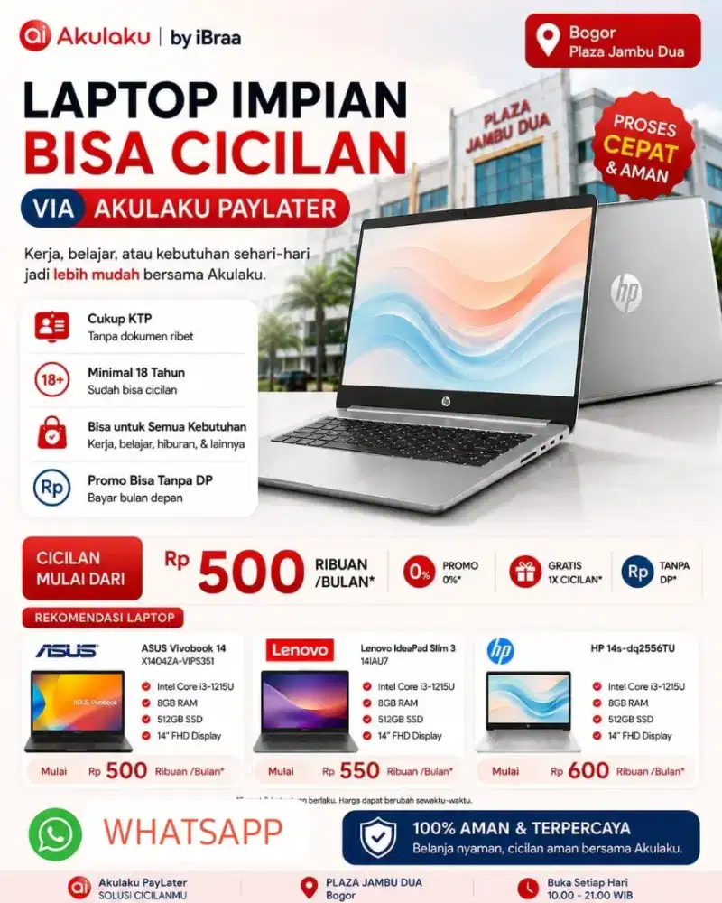 CICILAN LAPTOP VIA AKULAKU