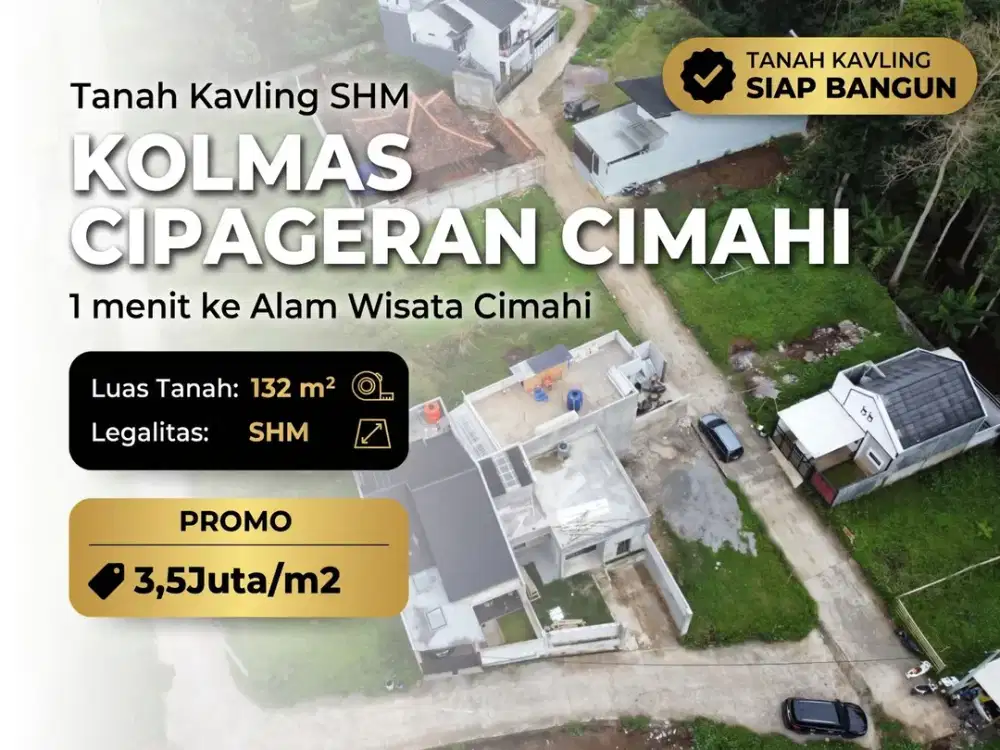 Kavling Siap Bangun 1 menit dari Alam Wisata Cimahi 124 m2 lokasi mainroad Kolmas Cimahi