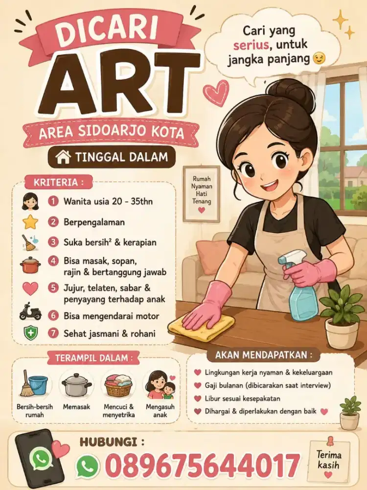 Dibutuhkan ART MENGINAP