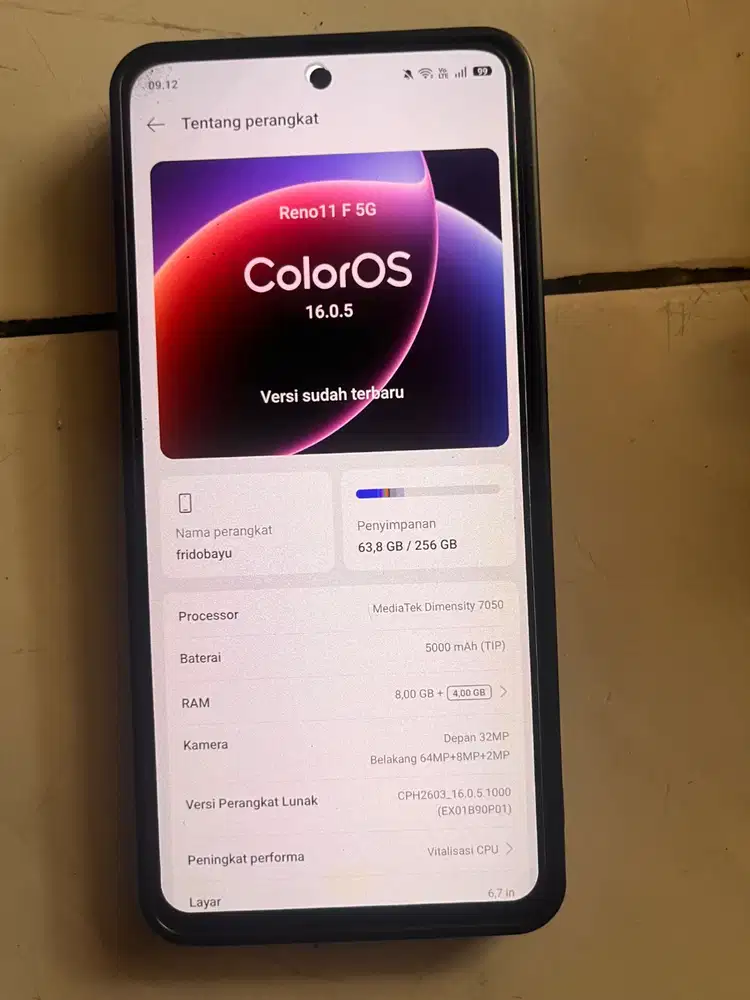 Dijual oppo reno 11f 5g 8/256gb