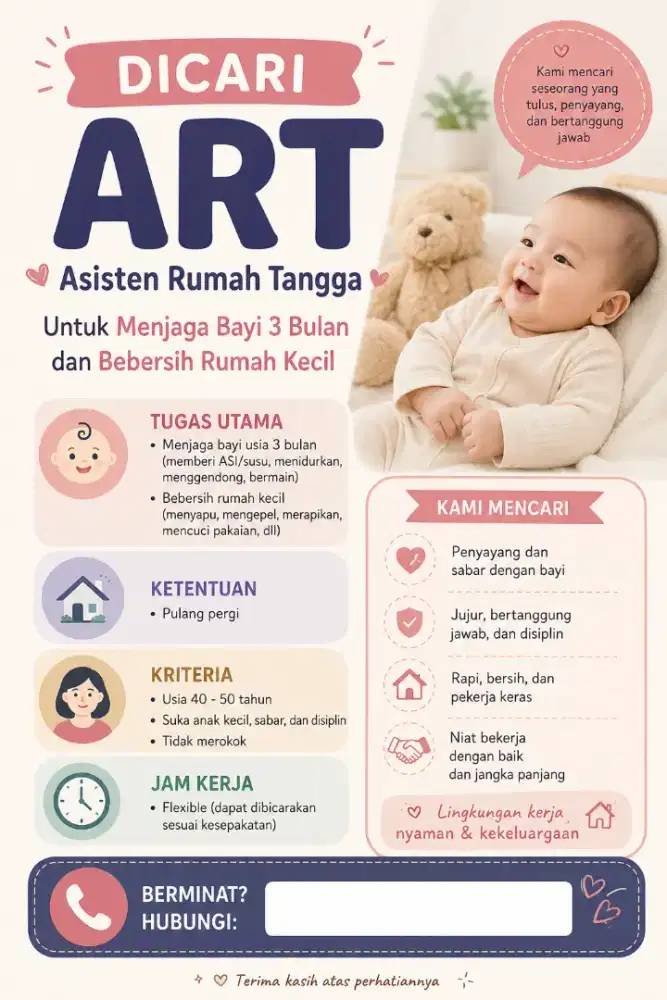 Loker ART Pulang Pergi Tangsel Ciputat