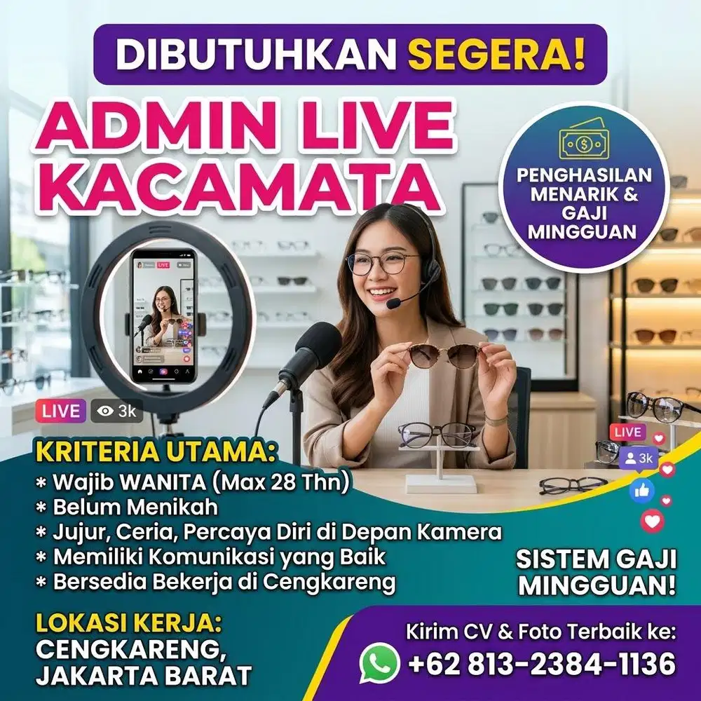 DI CARI HOST LIVE KACAMATA