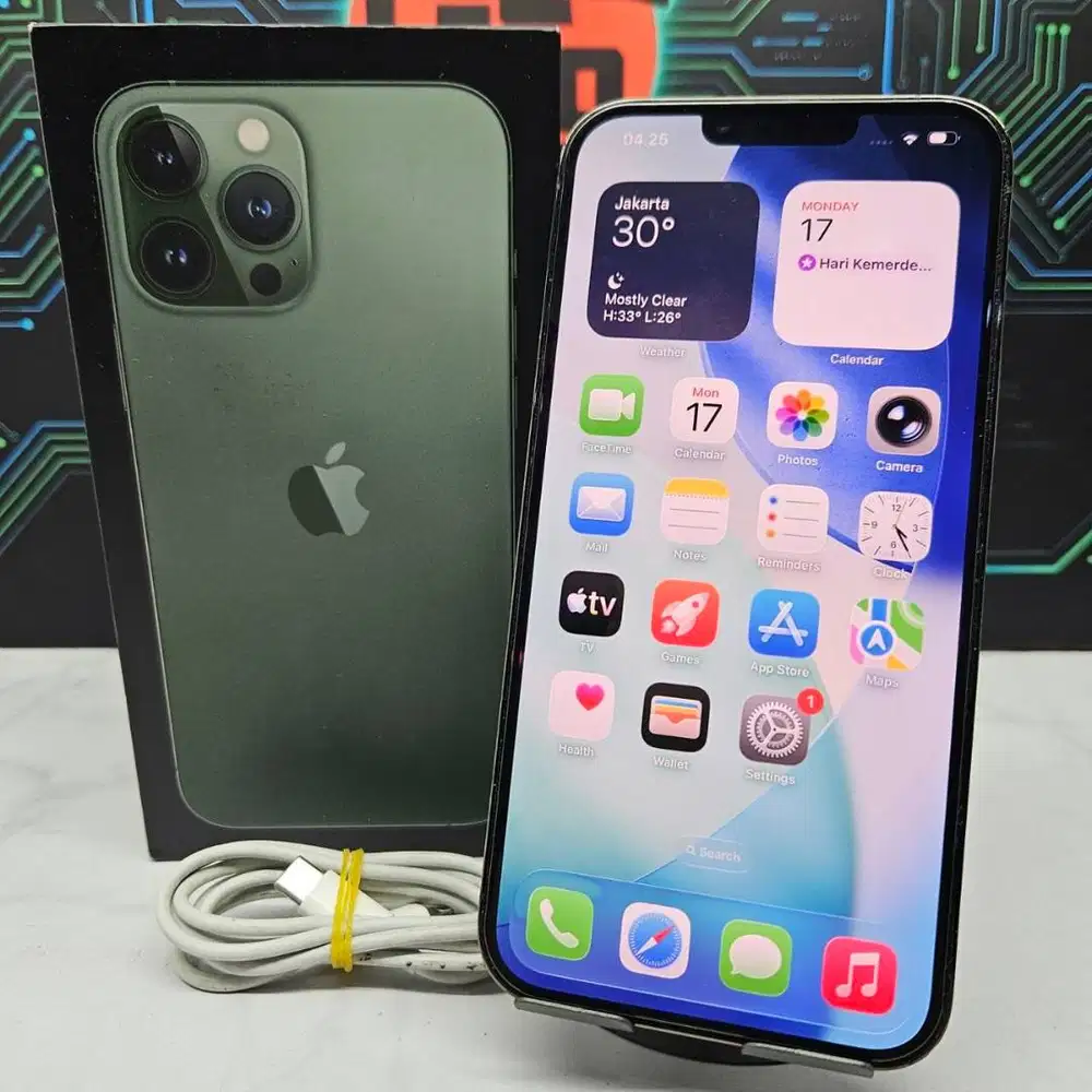 Iphone 13 Pro Max 128GB Alpine Green Resmi MAP Fullset Mulus No minus