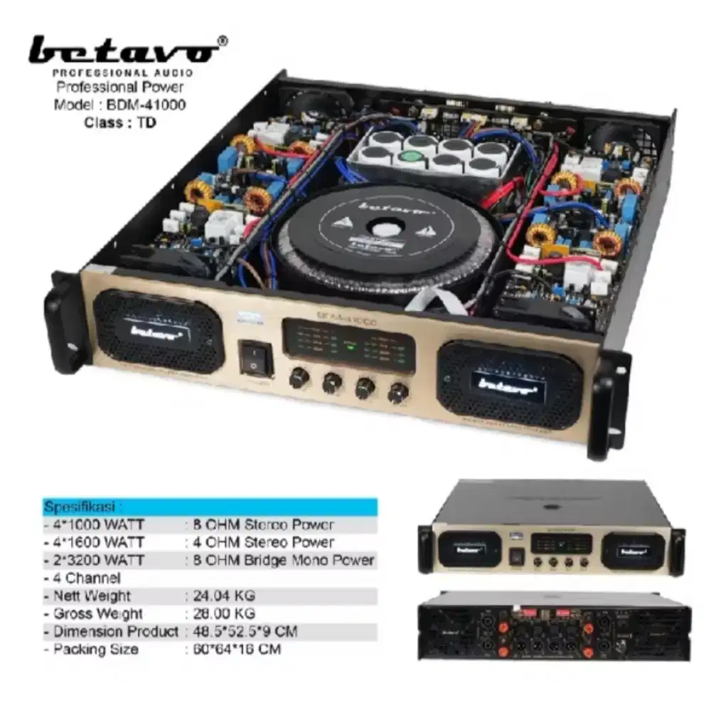 Power amplifier Betavo bdm 41000 professional 4000Watt