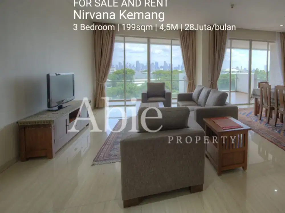FOR SALE AND RENT Apartment Nirvana Kemang 3Bedroom