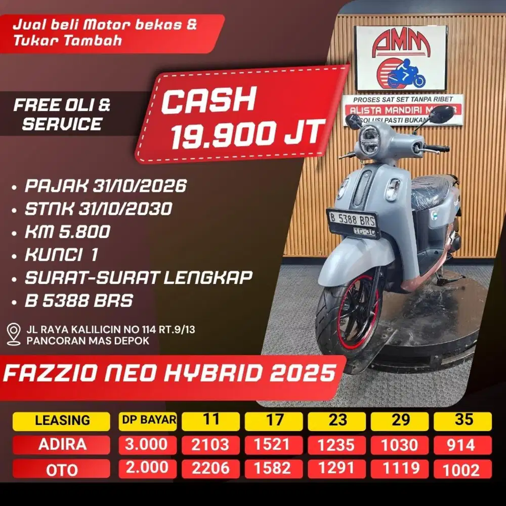 FAZZIO NEO HYBRID 2025 PAJAK HIDUP KM LOW CASH / KREDIT ALISTA