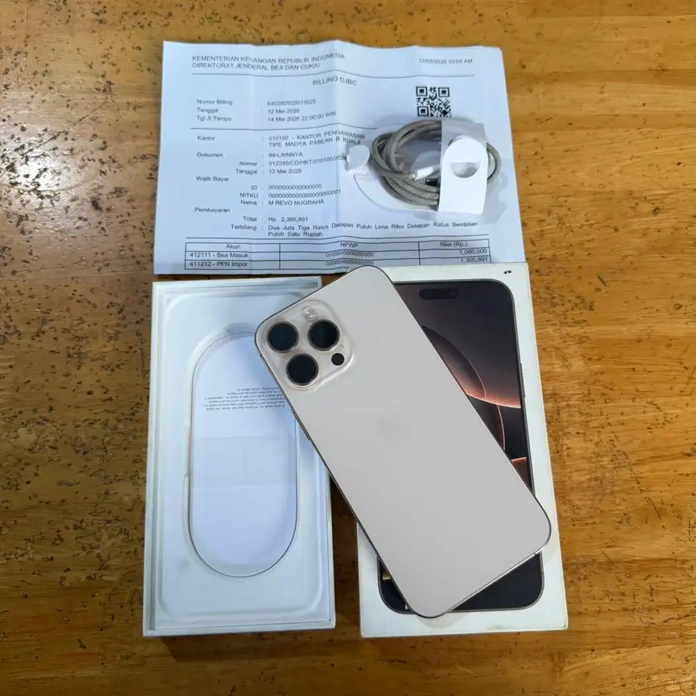 iPhone 16 PRO MAX 256GB Dual Sim Aktif Kotak Original Resmi Bea Cukai