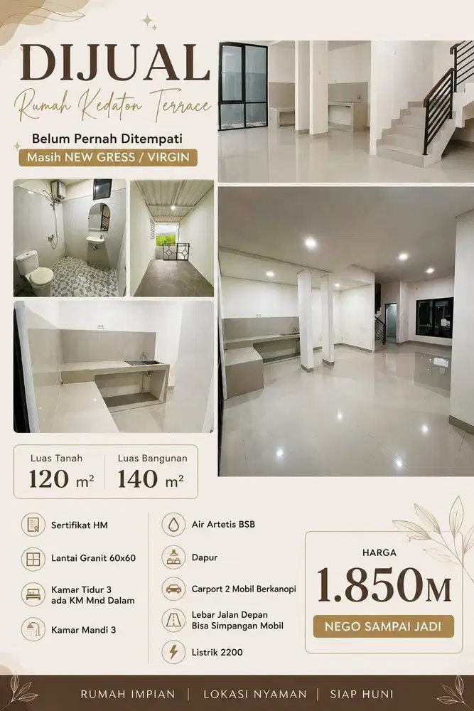 DIJUAL BARU DI KEDATON TERRACE LOK STRATEGIS MURAH CEPAT SEGERA