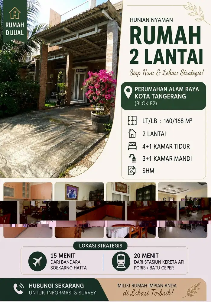 Dijual Rumah 2 Lantai SHM Dekat Bandara Soetta – Tangerang
