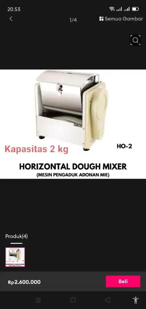 Jual mixer pembuatan kue dan mie merk dough mixxer kapasitas 2 kg