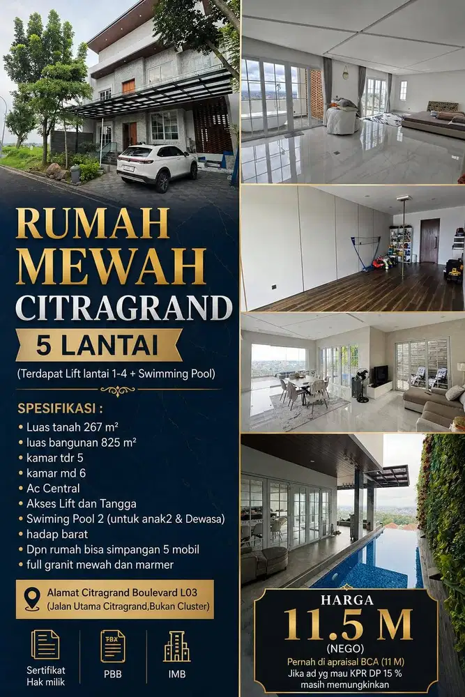 DIJUAL CITRASUN MEWAH VIEW 5LT PRIVAT SWIMMING POOL CEPAT SEGERA LUAS