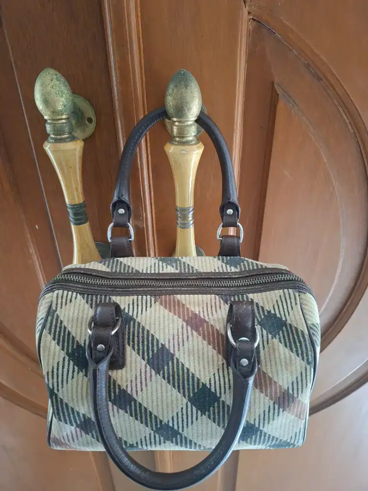 Tas Handbag Motif Kotak Plaid Style Preloved Vintage ORI