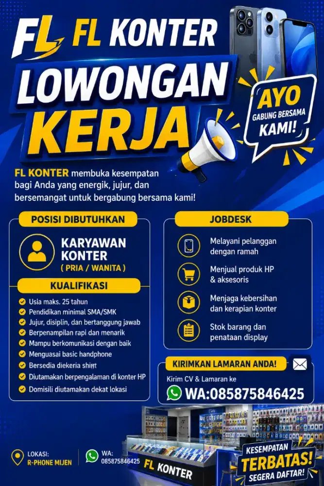 lowongan kerja fl konter
