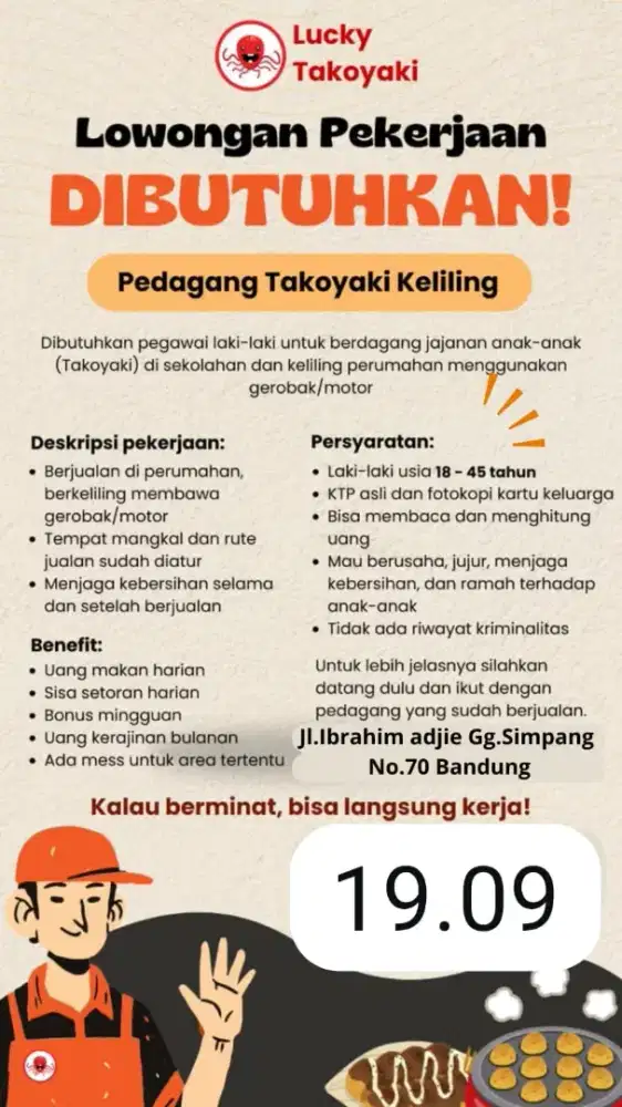 Butuh cepat buat yang sudah paham keliling.