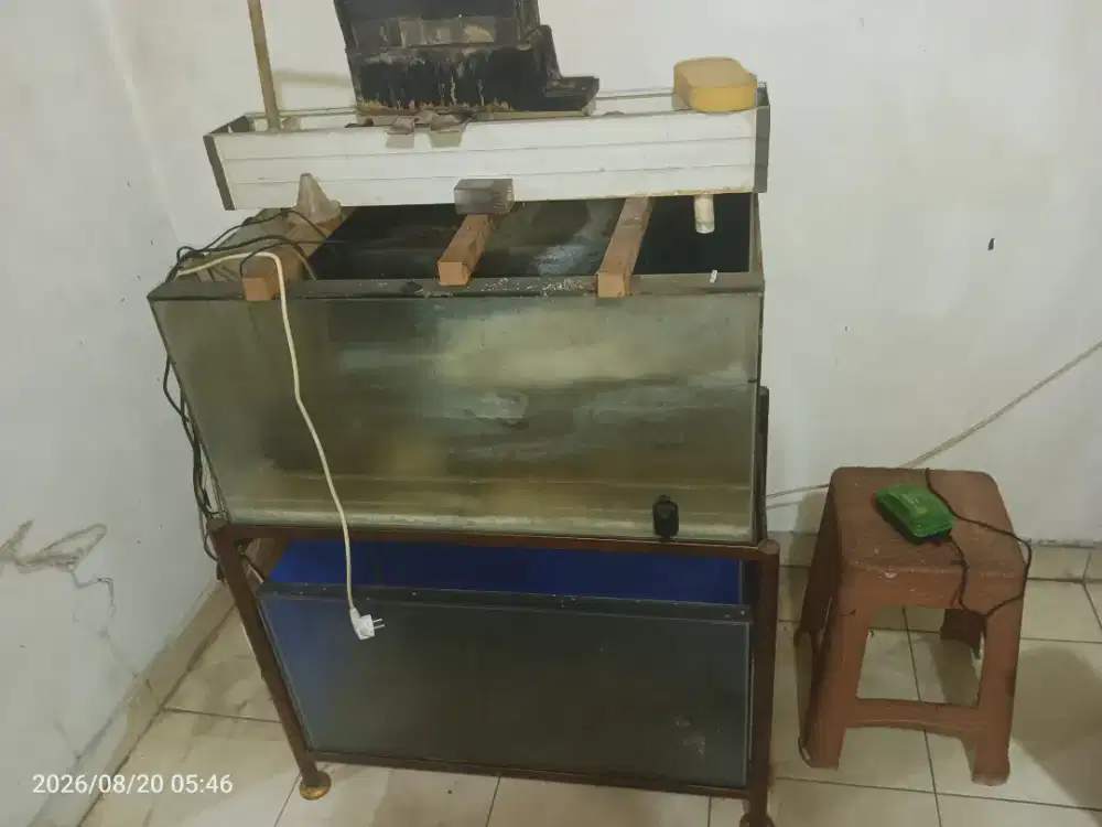 AQUARIUM 2 TINGKAT PANJANG 80CM LEBAR 40CM LENGKAP