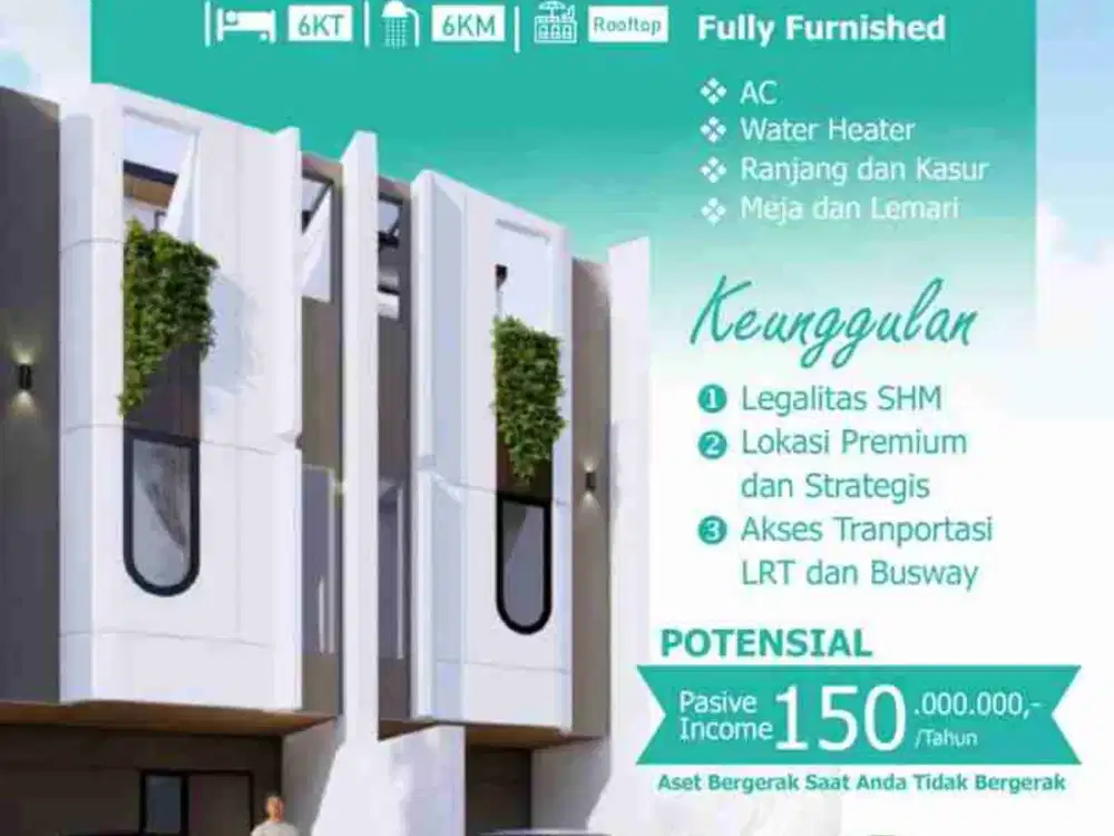 Jual Rumah Kos 6 Kamar Full Furnish di Utan Kayu Matraman