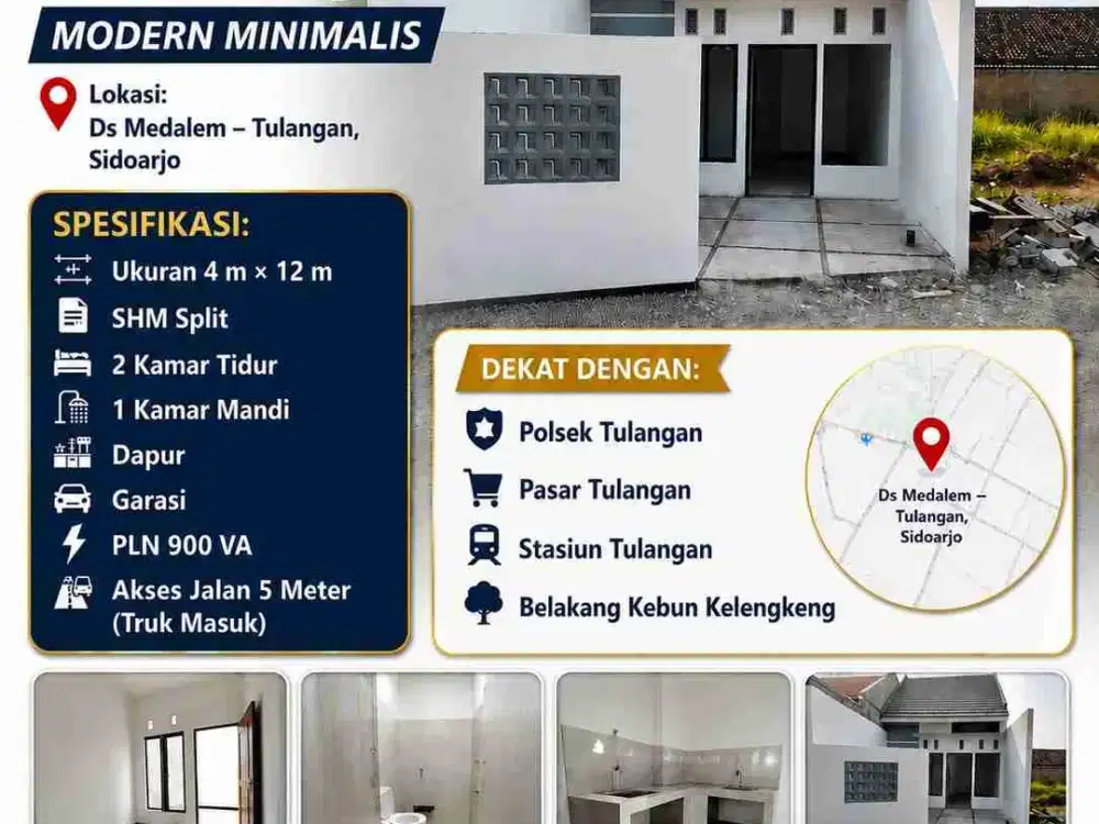Rumah Baru Murah siap Huni di Desa Medalem, Tulangan, Sda