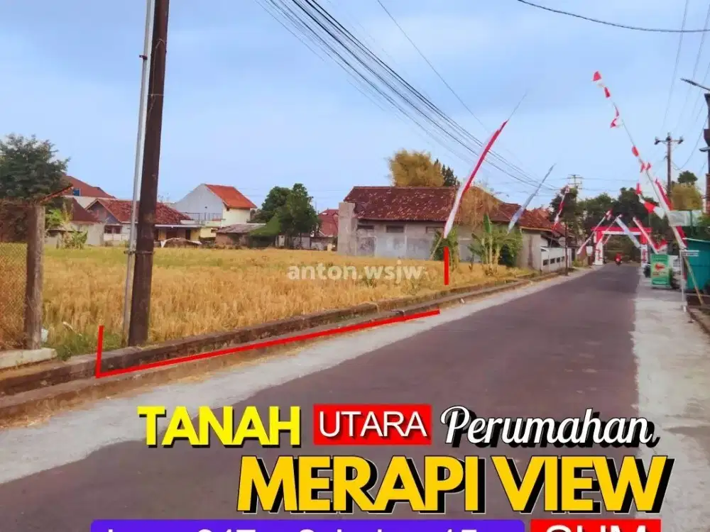 Tanah Bagus Utara Perum Merapi View Luas 847 m2 Ld 15 m SHM Pekarangan