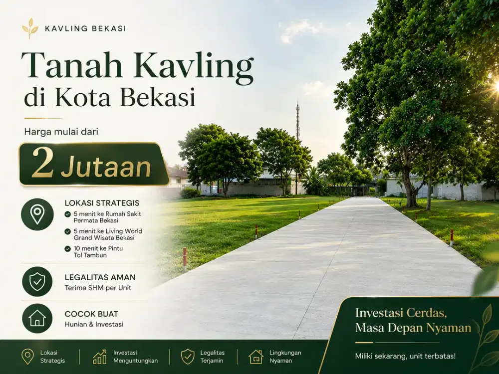 Kavling Murah Dekat ke RS Permata Bekasi, Hanya 2 Jt-an SHM