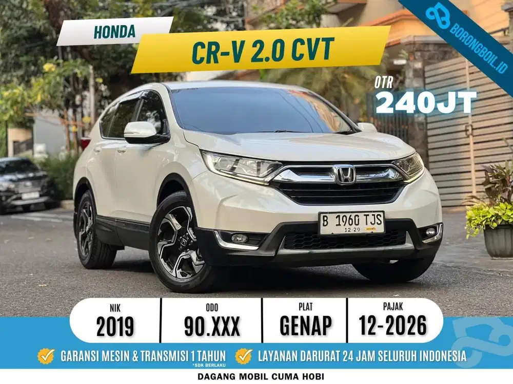HONDA CRV 2.0 CVT 2019 PUTIH FULLSET ISTIMEWA SIAP PAKAI