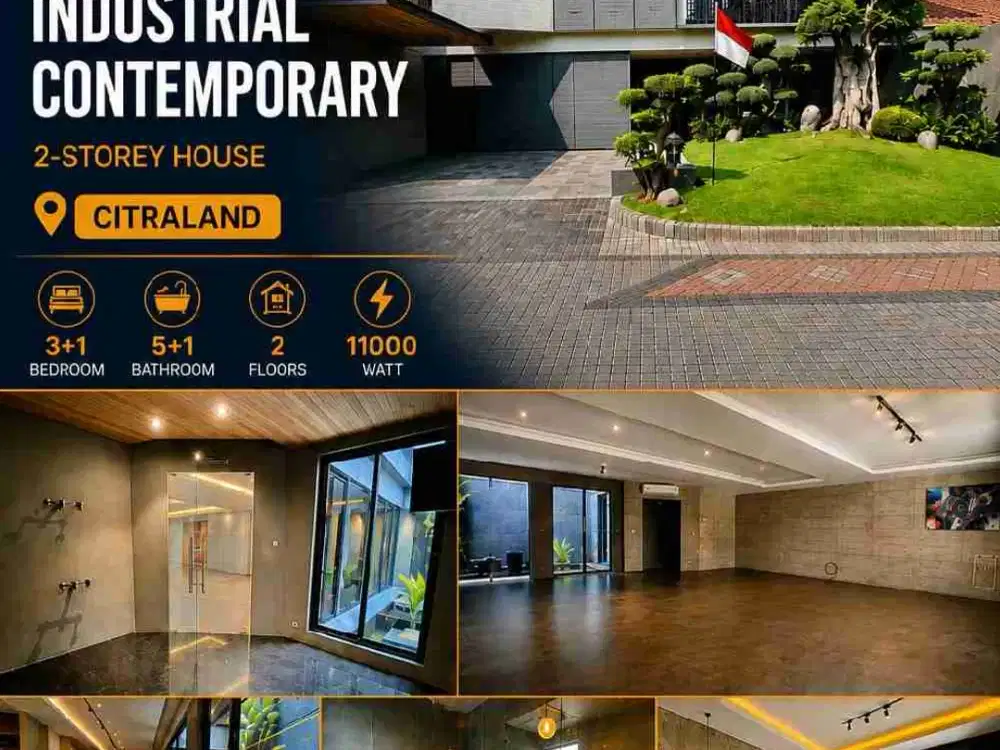 LUXURY MODERN INDUSTRIAL HOME AT CITRALAND UTAMA SURABAYA