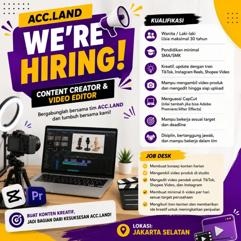 Lowongan Content Creator Dan Video Editor