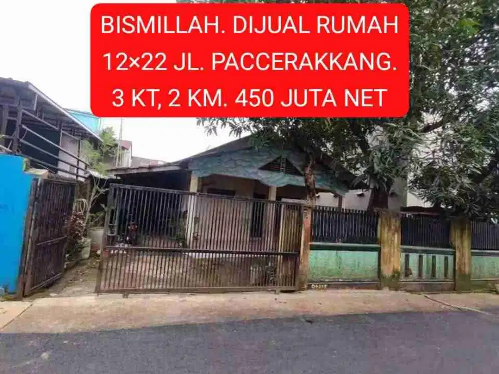 DIJUAL RUMAH STRATEGIS PACCERAKKANG KOTA MAKASSAR