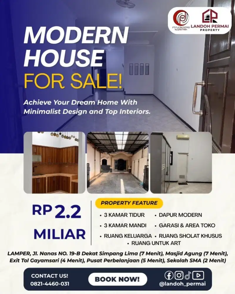 ONLY 2,2M - RUMAH PREMIUM MODERN !!
