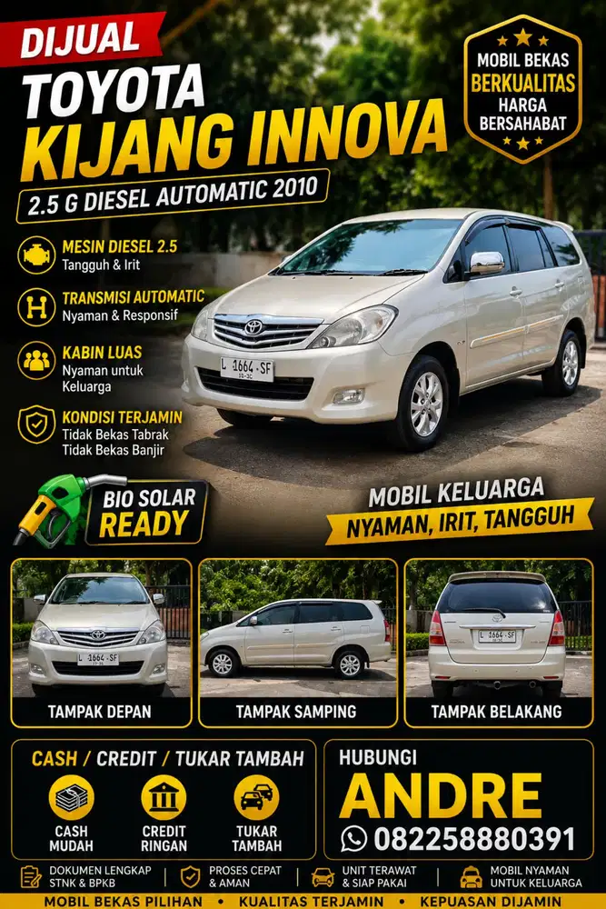 Toyota Kijang Innova 2.5 G Diesel Automatic 2010