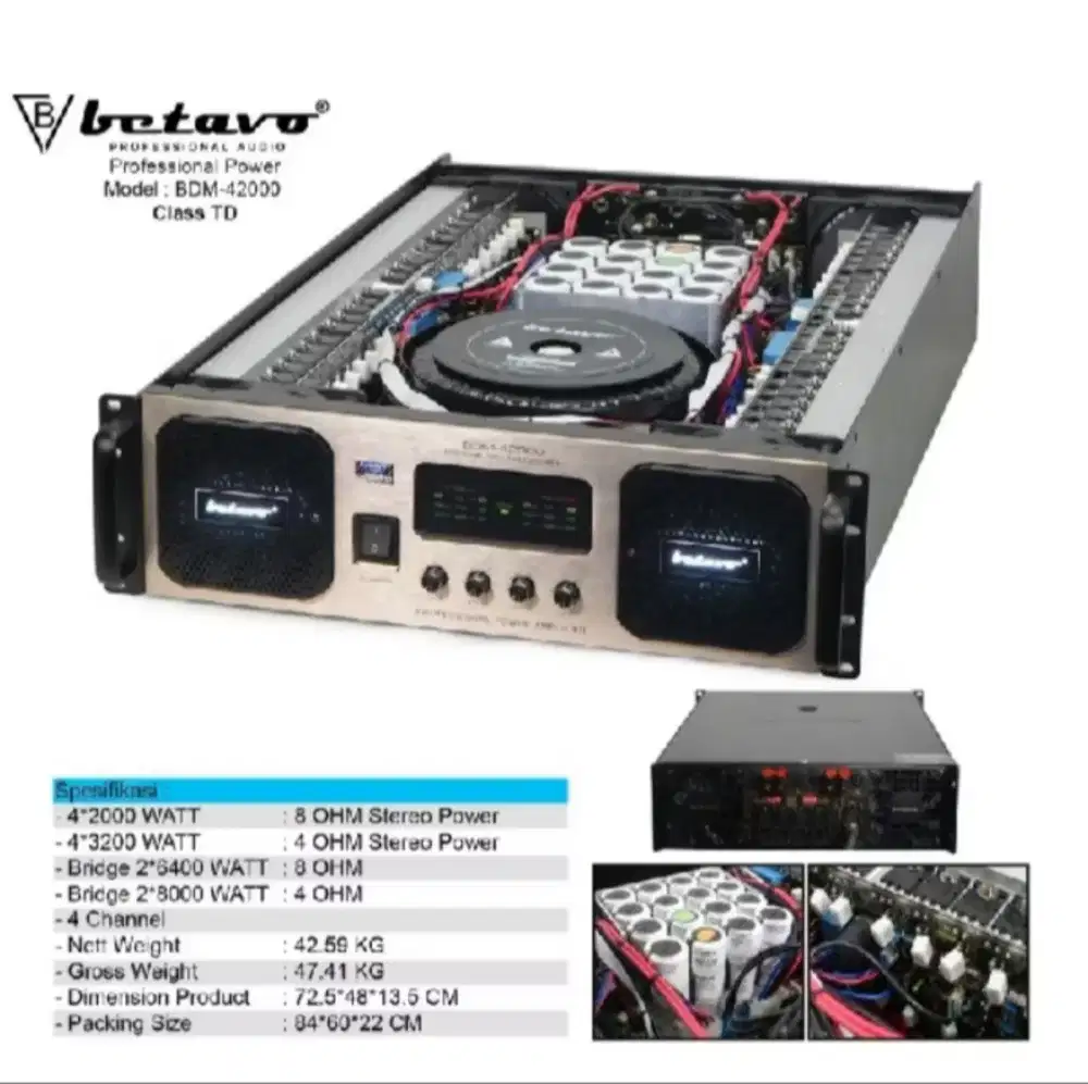 Power amplifier Betavo bdm 42000 professional 8000Watt 4 Channel