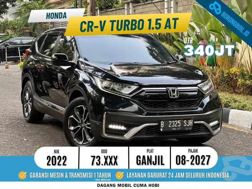 HONDA CRV TURBO 1.5 AT 2022 HITAM LIKE NEW!