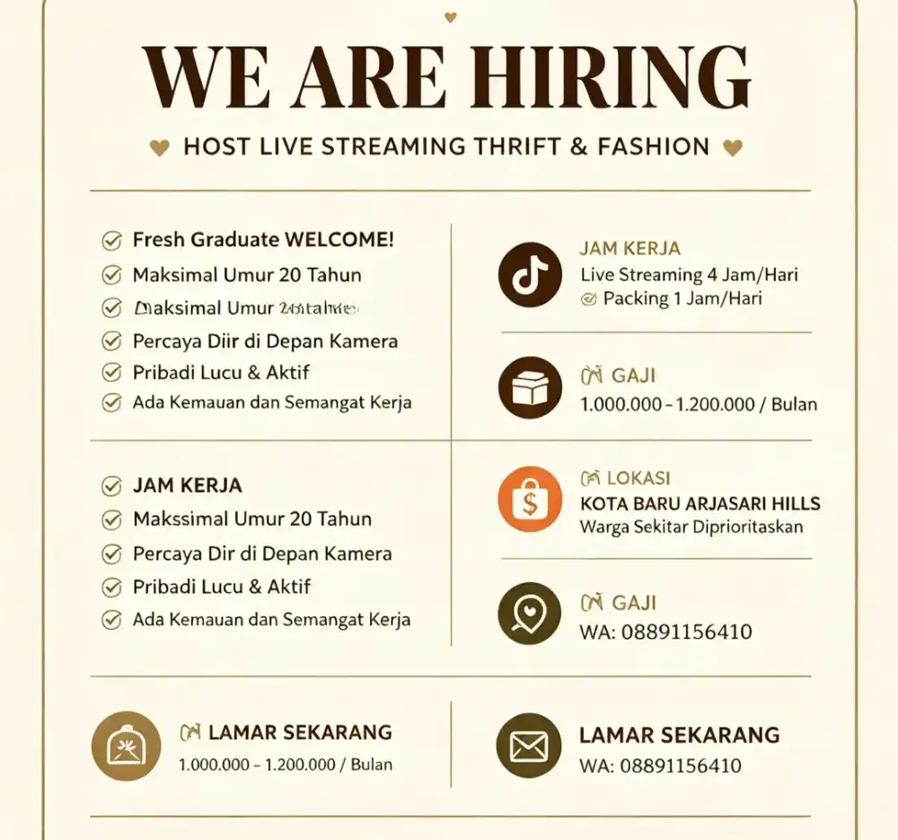 Lowongan Kerja Host live