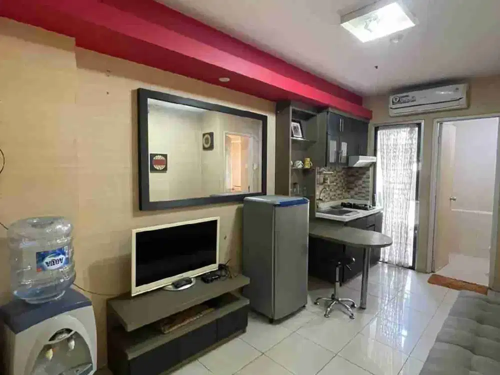 sewa per 3bln apartemen green palace 2br full furnished view kolam renang