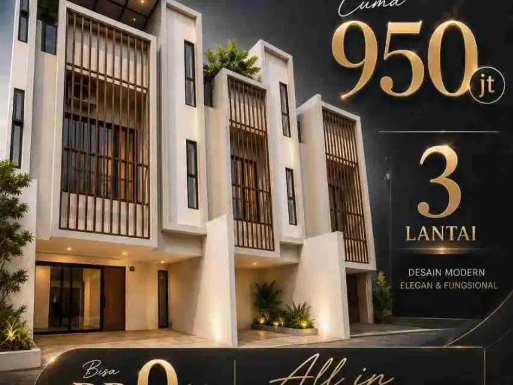 Jual Rumah 3 Lantai Siap Huni Strategis di Tambun, Bekasi