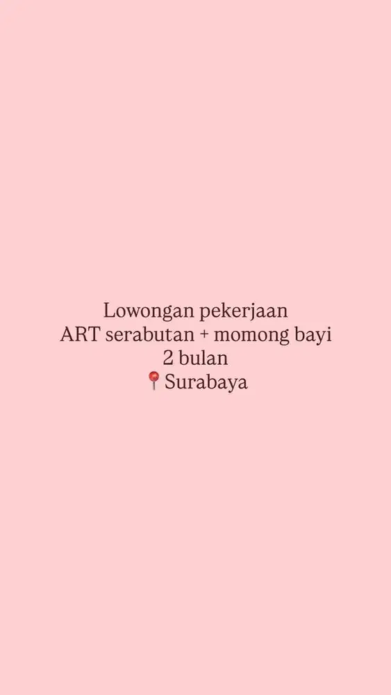 DICARI SEGERA ART SERABUTAN + MOMONG BAYI 2 BULAN - SURABAYA