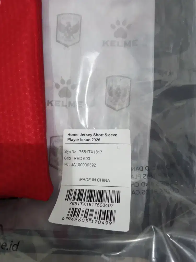 Jersey Indonesia kelme home player issued short Sleeve 2026