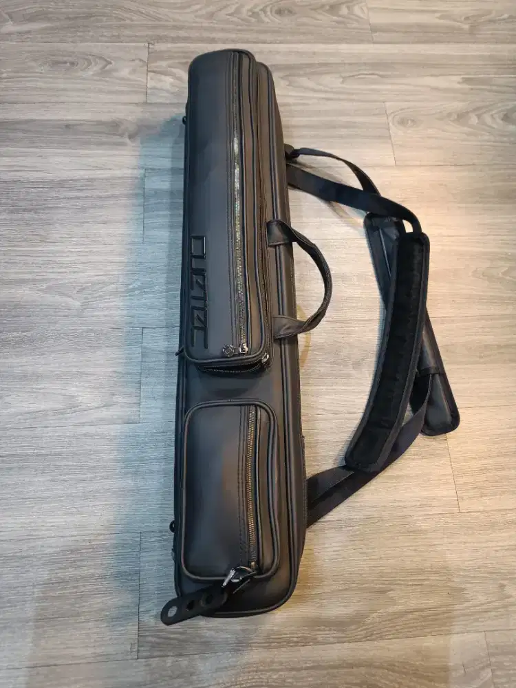 Tas billiard cuetec 8 slot shaft butt kulit premium hitam bilyar