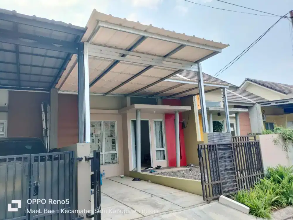 Kanopi baja ringan cet putih tiang lurus