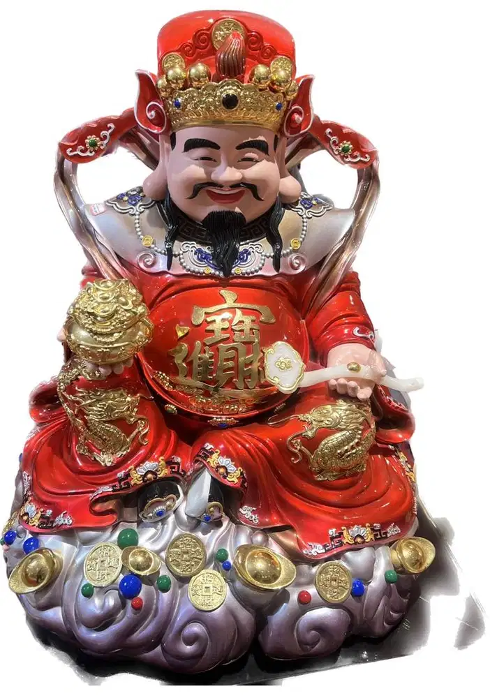 Patung Cai Shen Ye mewah dewa kemakmuran keberuntungan china