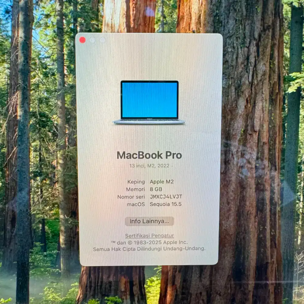 Macbook Pro M1 Ram 8 Ssd 256 Layar 13 inch Full set Space Grey desain