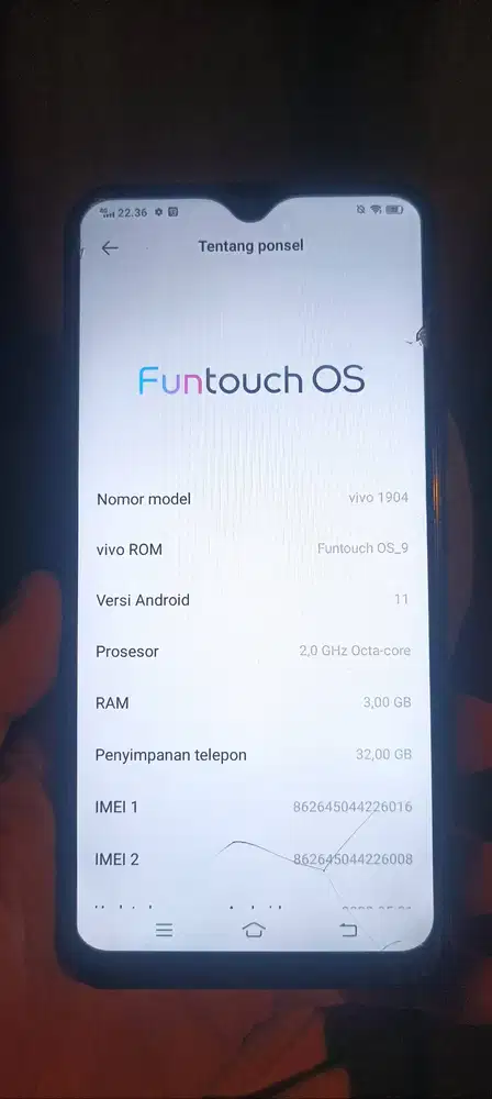 Hp Vivo y17 ram 3 memori internal 32 GB unit only