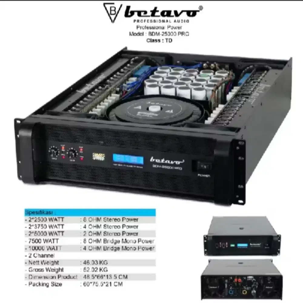 Power amplifier Professional Betavo bdm 25000pro 5000Watt