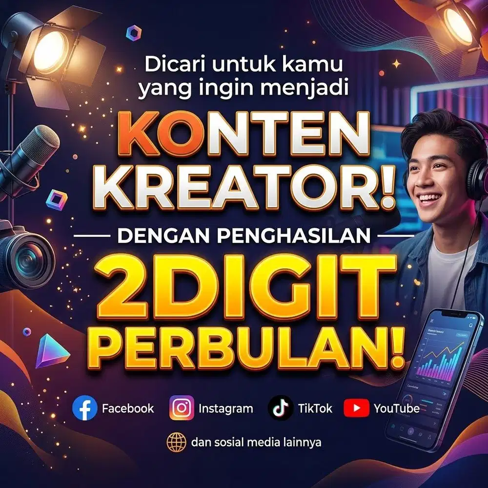 Loker profesional yang mau jadi konten kreator - kerja dari rumah