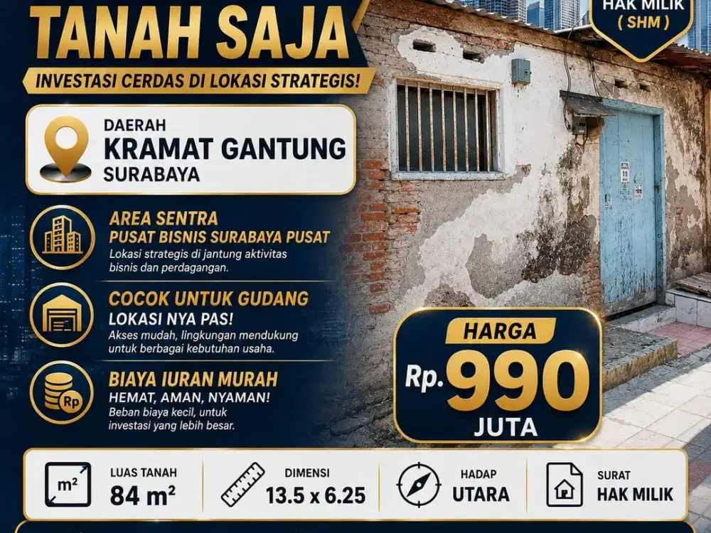 Dijual Kavling Daerah Kramat Gantung Surabaya