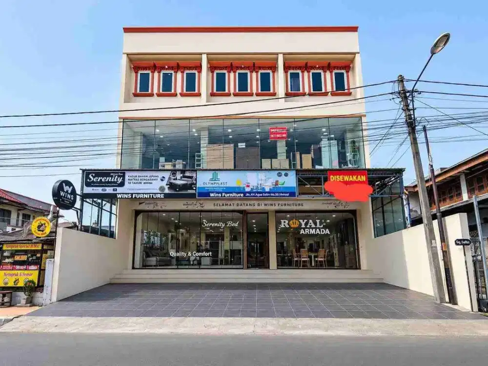 Disewakan Ruko 3 Lantai 854m² Agus Salim Bekasi Dekat Stasiun