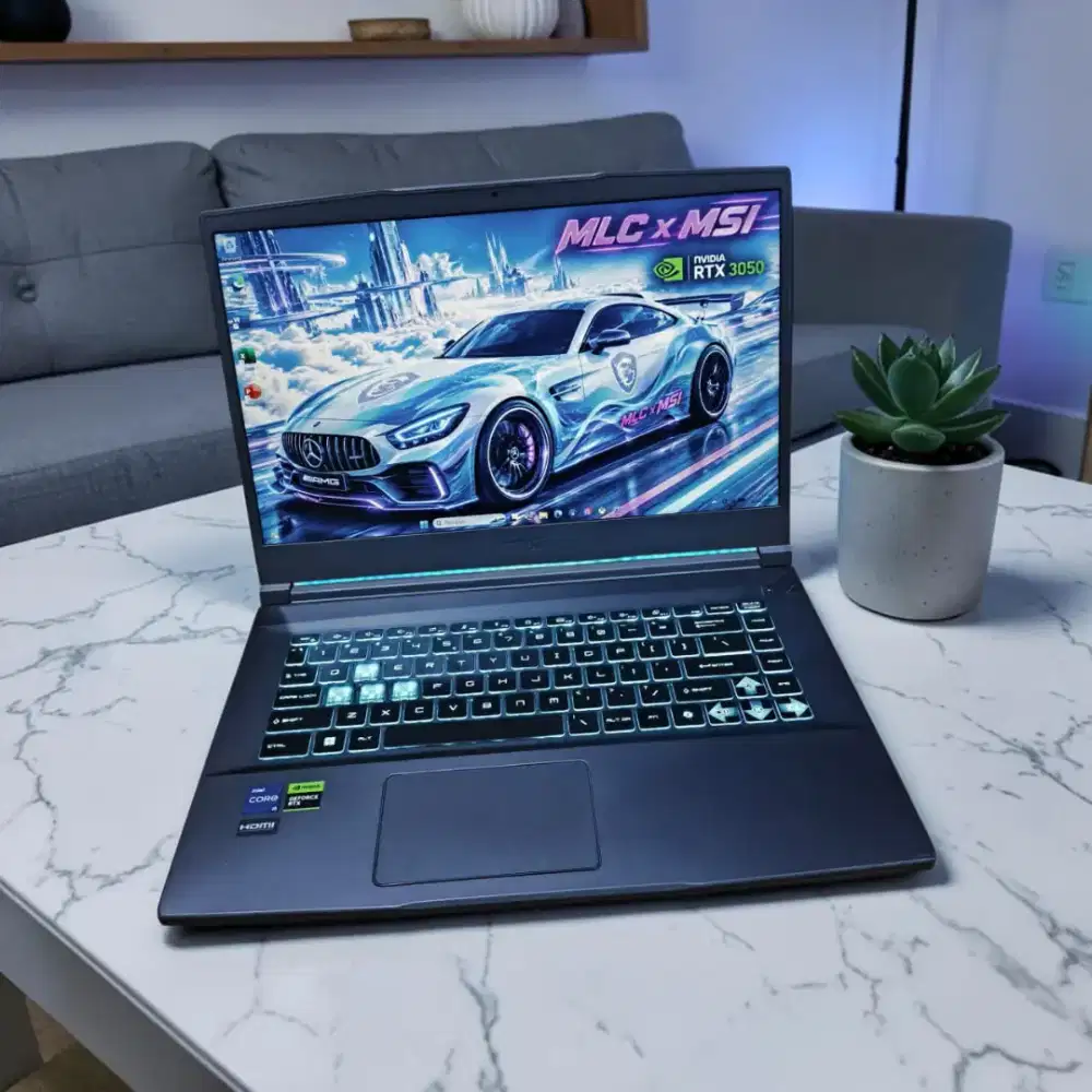 LAPTOP MSI Thin 15 MULUS BONUS TAS RANSEL ORI DUAL VGA Nvidia RTX
