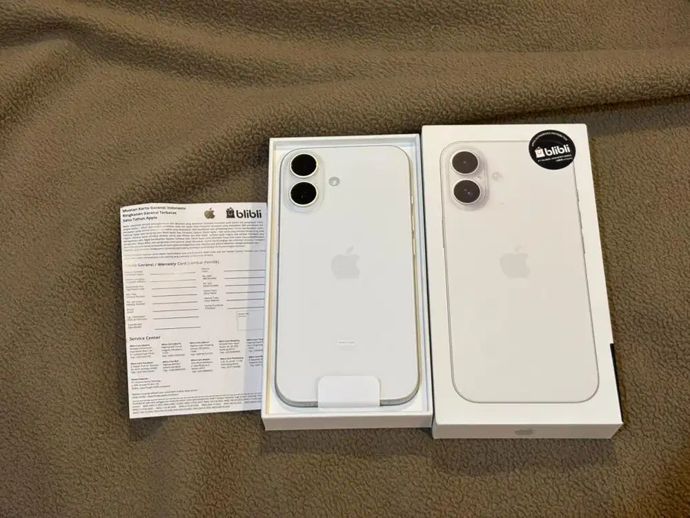 [Belum aktivasi] Apple Iphone 16 128GB White BNOB resmi ibox blibli