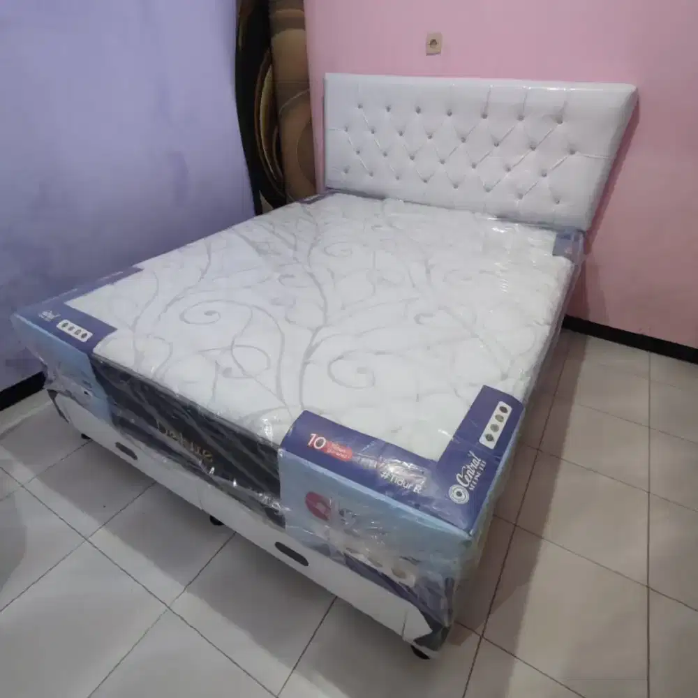 1 set kasur sepringbet central dluxe plus ukran 160×200 cm